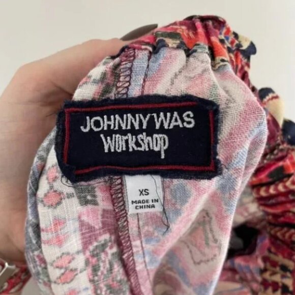 Johnny Was Workshop Geometric Aztec Linen Paperbag Shorts Size XS - Picture 3 of 3